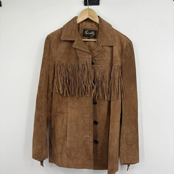 Vintage Scully Suede Leather Jacket Medium Western Cowgirl 90s Festival Fringe - Picture 3 of 7
